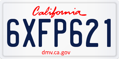 CA license plate 6XFP621
