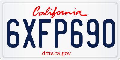 CA license plate 6XFP690