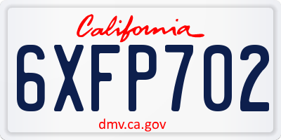 CA license plate 6XFP702