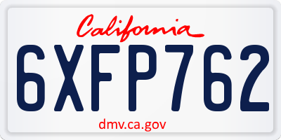 CA license plate 6XFP762