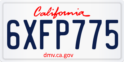 CA license plate 6XFP775
