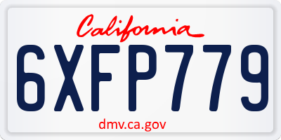 CA license plate 6XFP779