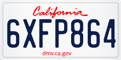 CA license plate 6XFP864