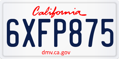 CA license plate 6XFP875