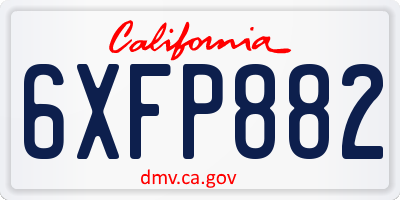 CA license plate 6XFP882