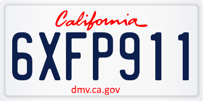 CA license plate 6XFP911