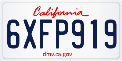 CA license plate 6XFP919