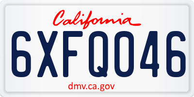 CA license plate 6XFQ046