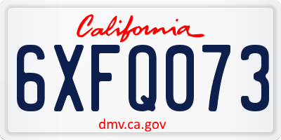 CA license plate 6XFQ073