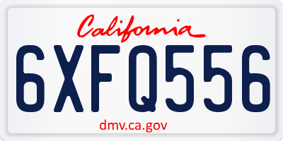 CA license plate 6XFQ556