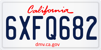 CA license plate 6XFQ682