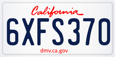 CA license plate 6XFS370