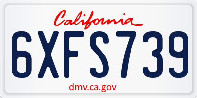 CA license plate 6XFS739