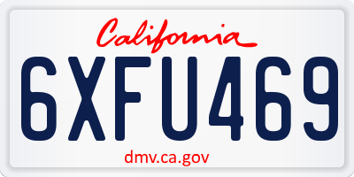 CA license plate 6XFU469