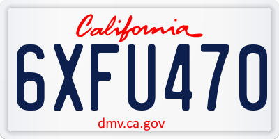 CA license plate 6XFU470