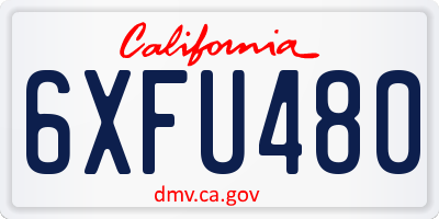 CA license plate 6XFU480