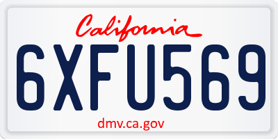 CA license plate 6XFU569
