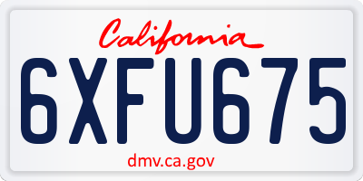 CA license plate 6XFU675
