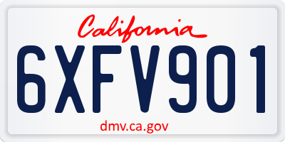 CA license plate 6XFV901
