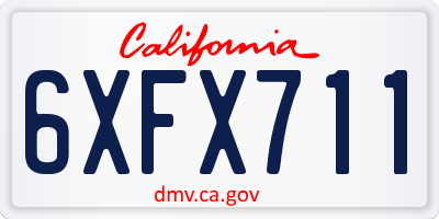 CA license plate 6XFX711