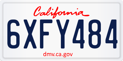 CA license plate 6XFY484