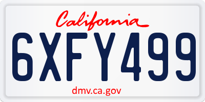 CA license plate 6XFY499