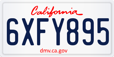 CA license plate 6XFY895