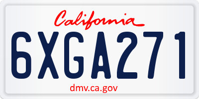 CA license plate 6XGA271