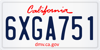 CA license plate 6XGA751