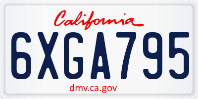 CA license plate 6XGA795