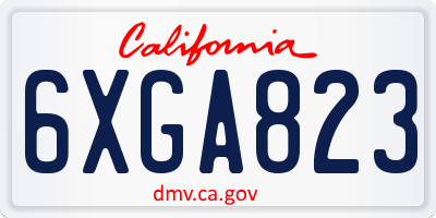 CA license plate 6XGA823