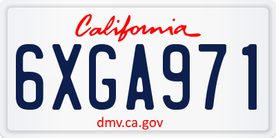 CA license plate 6XGA971