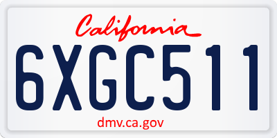 CA license plate 6XGC511