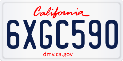 CA license plate 6XGC590