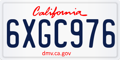 CA license plate 6XGC976