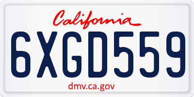 CA license plate 6XGD559