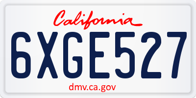 CA license plate 6XGE527
