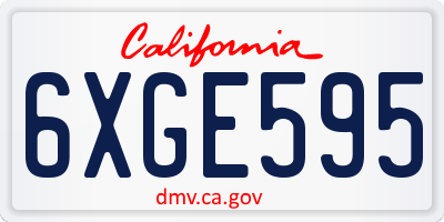 CA license plate 6XGE595