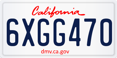 CA license plate 6XGG470