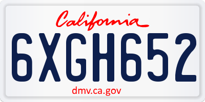 CA license plate 6XGH652