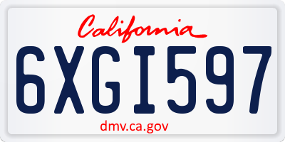 CA license plate 6XGI597