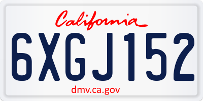 CA license plate 6XGJ152