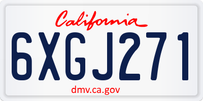 CA license plate 6XGJ271