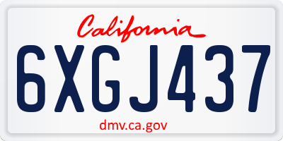 CA license plate 6XGJ437