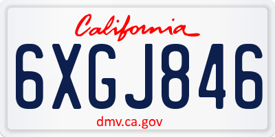 CA license plate 6XGJ846