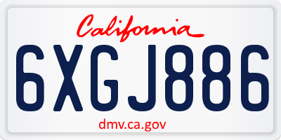 CA license plate 6XGJ886