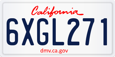 CA license plate 6XGL271