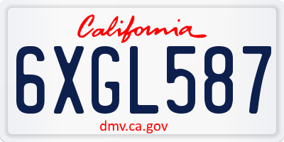CA license plate 6XGL587