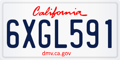 CA license plate 6XGL591