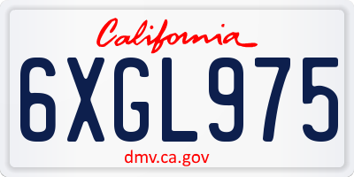 CA license plate 6XGL975